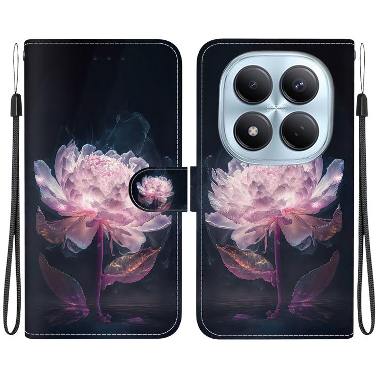 Crystal Texture Colored Drawing Leather Phone Case, For Redmi Note 15 Pro 4G Global 163.2mm, For Redmi Note 15 Pro 5G Global 163.6mm