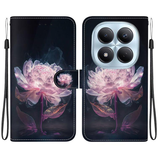 Crystal Texture Colored Drawing Leather Phone Case, For Redmi Note 15 Pro 4G Global 163.2mm, For Redmi Note 15 Pro 5G Global 163.6mm