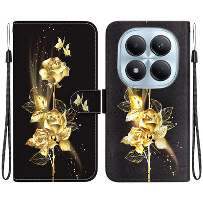 Crystal Texture Colored Drawing Leather Phone Case, For Redmi Note 15 Pro 4G Global 163.2mm, For Redmi Note 15 Pro 5G Global 163.6mm