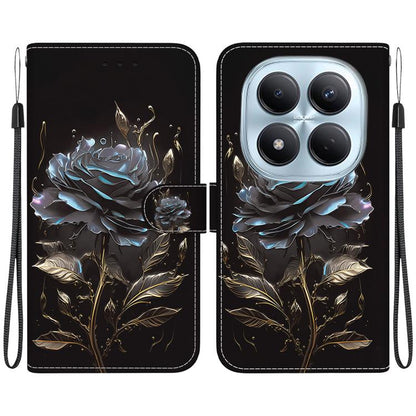 Crystal Texture Colored Drawing Leather Phone Case, For Redmi Note 15 Pro 4G Global 163.2mm, For Redmi Note 15 Pro 5G Global 163.6mm