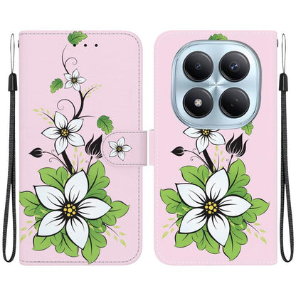 Crystal Texture Colored Drawing Leather Phone Case, For Redmi Note 15 Pro 4G Global 163.2mm, For Redmi Note 15 Pro 5G Global 163.6mm