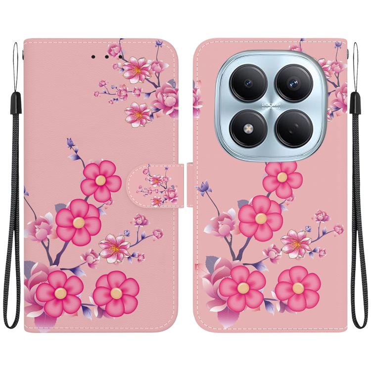 Crystal Texture Colored Drawing Leather Phone Case, For Redmi Note 15 Pro 4G Global 163.2mm, For Redmi Note 15 Pro 5G Global 163.6mm