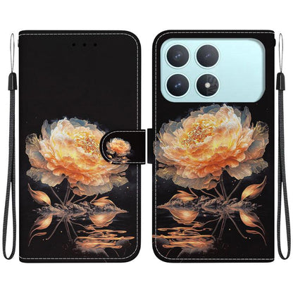 Crystal Texture Colored Drawing Leather Phone Case, For Redmi Note 15 Pro 4G Global 163.2mm, For Redmi K90 / Xiaomi Poco F8 Pro 5G