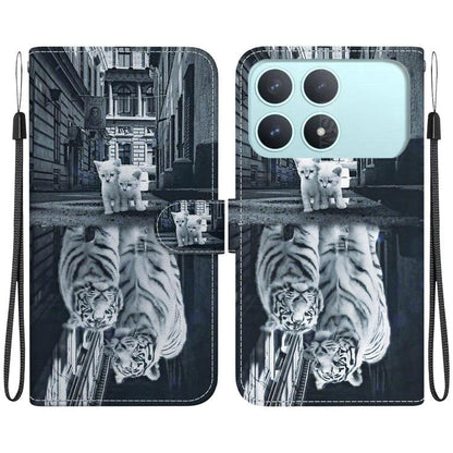 Crystal Texture Colored Drawing Leather Phone Case, For Redmi Note 15 Pro 4G Global 163.2mm, For Redmi K90 / Xiaomi Poco F8 Pro 5G