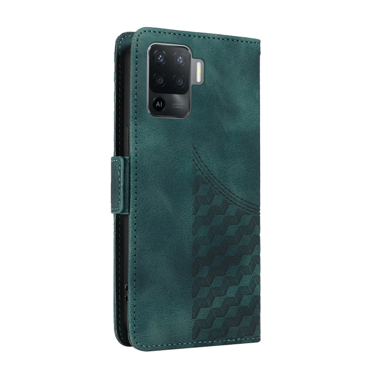 Embossed Rhombus Starry Leather Phone Case