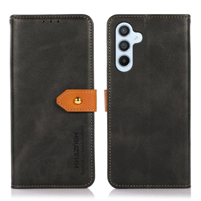 KHAZNEH Dual-color Cowhide Texture Flip Leather Phone Case