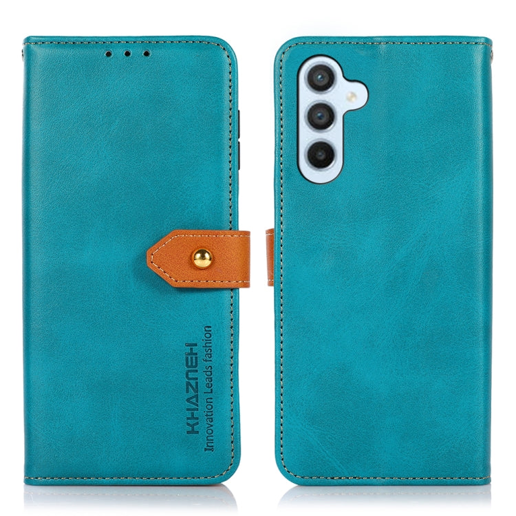 KHAZNEH Dual-color Cowhide Texture Flip Leather Phone Case