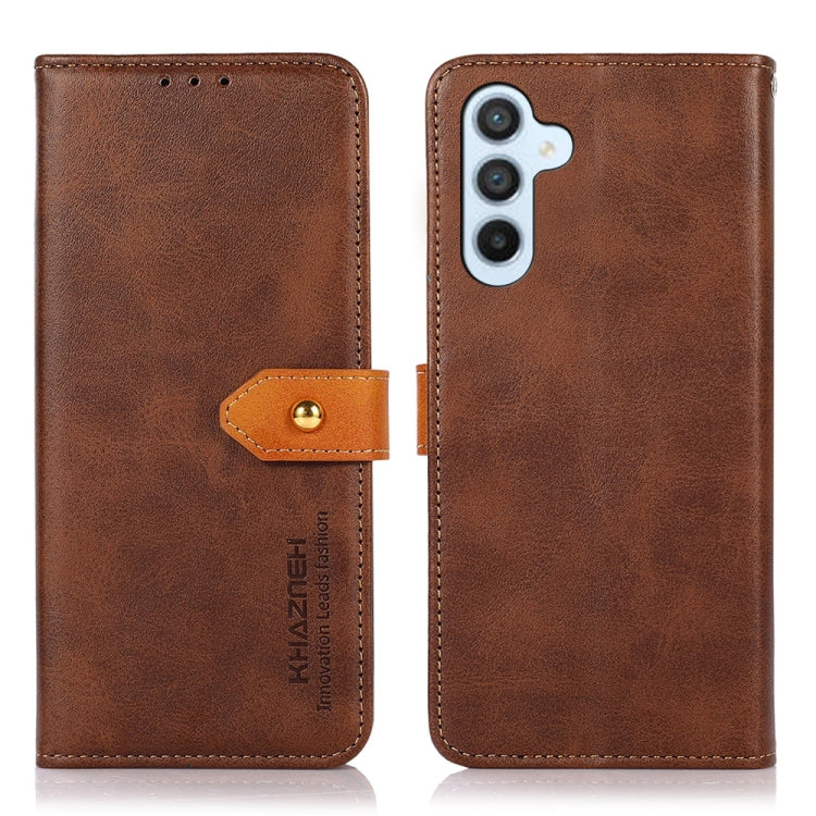 KHAZNEH Dual-color Cowhide Texture Flip Leather Phone Case