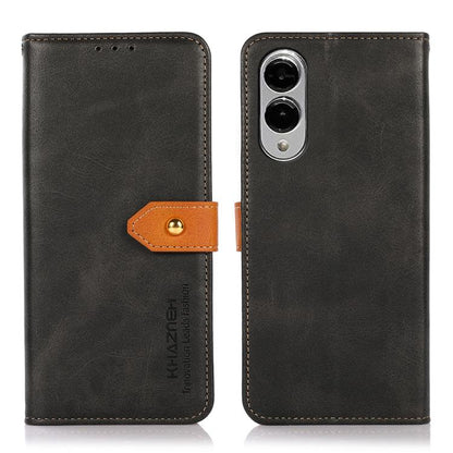 KHAZNEH Dual-color Cowhide Texture Flip Leather Phone Case, For Samsung Galaxy S26+ 5G, For Samsung Galaxy S26 Edge 5G, For Samsung Galaxy S26 Ultra 5G, For Samsung Galaxy S26 5G, For Samsung Galaxy S25 FE 5G, For Samsung Galaxy S25 Edge 5G