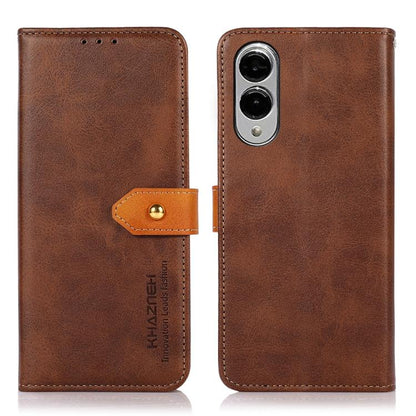 KHAZNEH Dual-color Cowhide Texture Flip Leather Phone Case, For Samsung Galaxy S26+ 5G, For Samsung Galaxy S26 Edge 5G, For Samsung Galaxy S26 Ultra 5G, For Samsung Galaxy S26 5G, For Samsung Galaxy S25 FE 5G, For Samsung Galaxy S25 Edge 5G