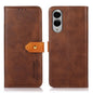 KHAZNEH Dual-color Cowhide Texture Flip Leather Phone Case, For Samsung Galaxy S26+ 5G, For Samsung Galaxy S26 Edge 5G, For Samsung Galaxy S26 Ultra 5G, For Samsung Galaxy S26 5G, For Samsung Galaxy S25 FE 5G, For Samsung Galaxy S25 Edge 5G