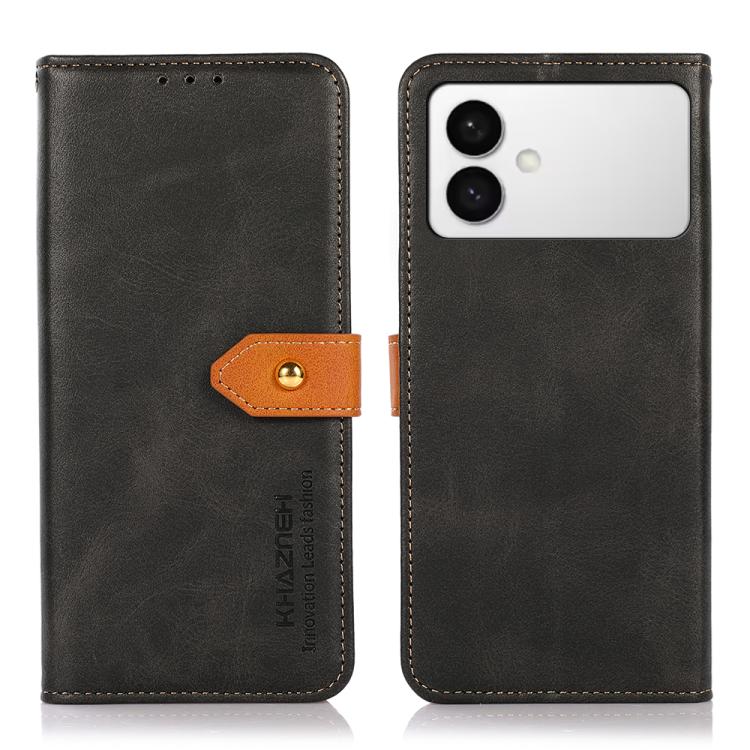 KHAZNEH Dual-color Cowhide Texture Flip Leather Phone Case, For Galaxy S27+ 5G, For Galaxy S26 FE 5G, For Samsung Galaxy S26+ 5G, For Samsung Galaxy S26 Edge 5G, For Samsung Galaxy S26 Ultra 5G, For Samsung Galaxy S26 5G