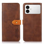 KHAZNEH Dual-color Cowhide Texture Flip Leather Phone Case, For Galaxy S27+ 5G, For Galaxy S26 FE 5G, For Samsung Galaxy S26+ 5G, For Samsung Galaxy S26 Edge 5G, For Samsung Galaxy S26 Ultra 5G, For Samsung Galaxy S26 5G