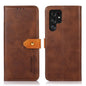 KHAZNEH Dual-color Cowhide Texture Flip Leather Phone Case, For Galaxy S27+ 5G, For Galaxy S26 FE 5G, For Samsung Galaxy S26+ 5G, For Samsung Galaxy S26 Edge 5G, For Samsung Galaxy S26 Ultra 5G, For Samsung Galaxy S26 5G