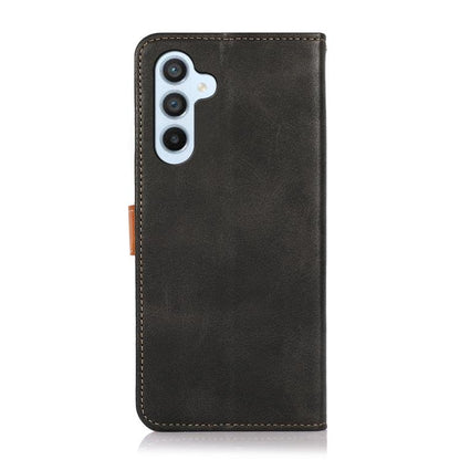 KHAZNEH Dual-color Cowhide Texture Flip Leather Phone Case, For Galaxy S27+ 5G, For Galaxy S26 FE 5G, For Samsung Galaxy S26+ 5G, For Samsung Galaxy S26 Edge 5G, For Samsung Galaxy S26 Ultra 5G, For Samsung Galaxy S26 5G