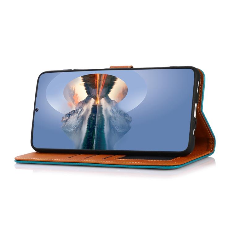 KHAZNEH Dual-color Cowhide Texture Flip Leather Phone Case, For Galaxy S27+ 5G, For Galaxy S26 FE 5G, For Samsung Galaxy S26+ 5G, For Samsung Galaxy S26 Edge 5G, For Samsung Galaxy S26 Ultra 5G, For Samsung Galaxy S26 5G