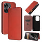 Carbon Fiber Texture Flip Leather Phone Case