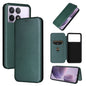 Carbon Fiber Texture Flip Leather Phone Case