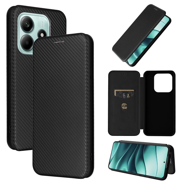 Carbon Fiber Texture Flip Leather Phone Case, For Xiaomi Poco M7 Pro 5G / Redmi Note 14 5G, For Redmi Note 14 Pro 4G Global, For Redmi Note 14 4G Global 163.25mm, For Redmi 14C