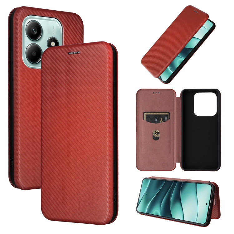 Carbon Fiber Texture Flip Leather Phone Case, For Xiaomi Poco M7 Pro 5G / Redmi Note 14 5G, For Redmi Note 14 Pro 4G Global, For Redmi Note 14 4G Global 163.25mm, For Redmi 14C