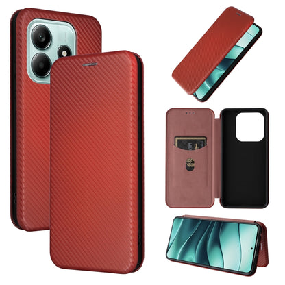 Carbon Fiber Texture Flip Leather Phone Case, For Xiaomi Poco M7 Pro 5G / Redmi Note 14 5G, For Redmi Note 14 Pro 4G Global, For Redmi Note 14 4G Global 163.25mm, For Redmi 14C