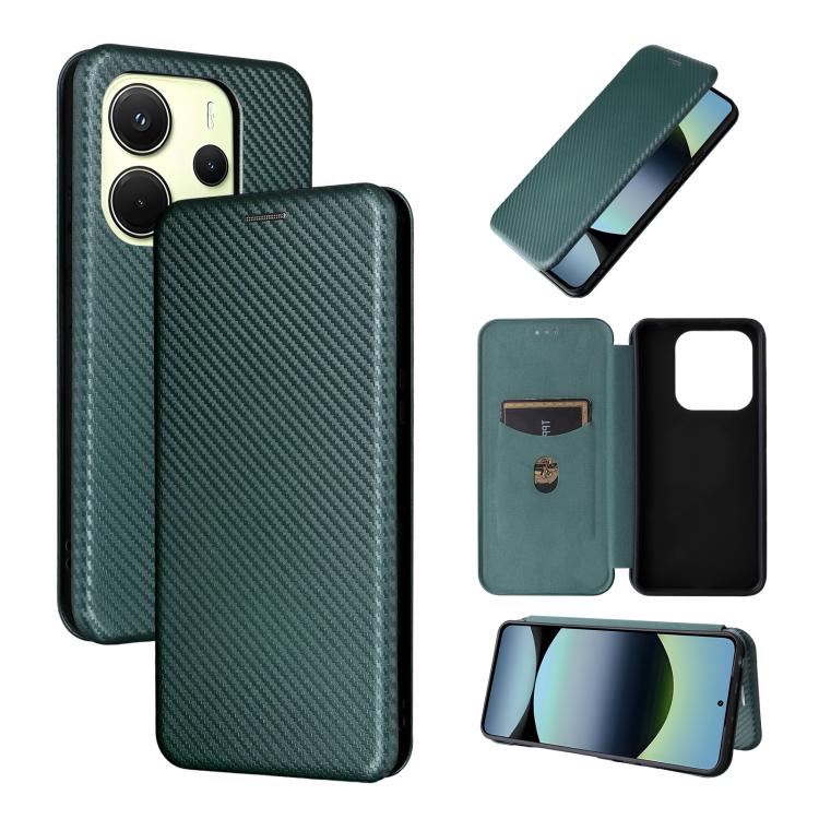 Carbon Fiber Texture Flip Leather Phone Case, For Xiaomi Poco M7 Pro 5G / Redmi Note 14 5G, For Redmi Note 14 Pro 4G Global, For Redmi Note 14 4G Global 163.25mm, For Redmi 14C