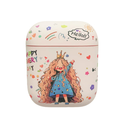 Girl Pattern Earbuds Box Frosted TPU Case