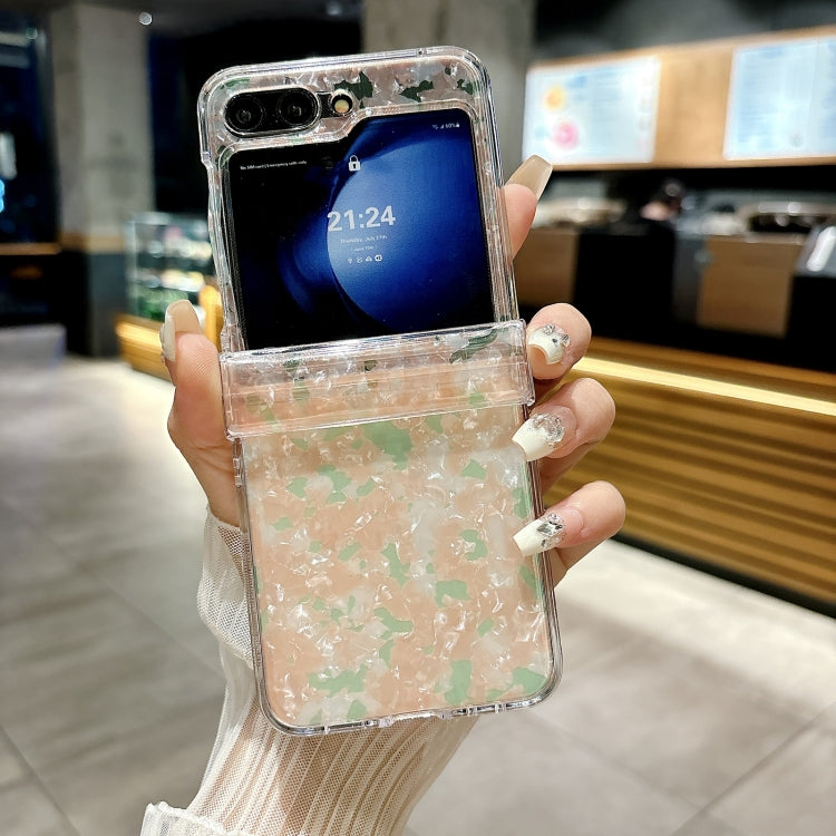 Three-piece Set Pearlescent Shell Texture Phone Case, For Samsung Galaxy Z Flip6 / Flip7 FE, For Samsung Galaxy Z Flip5 5G, For Samsung Galaxy Z Flip4 5G, For Samsung Galaxy Z Flip3 5G