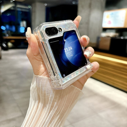 Three-piece Set Pearlescent Shell Texture Phone Case, For Samsung Galaxy Z Flip6 / Flip7 FE, For Samsung Galaxy Z Flip5 5G, For Samsung Galaxy Z Flip4 5G, For Samsung Galaxy Z Flip3 5G