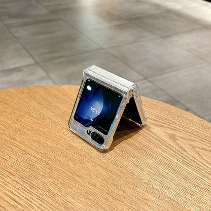 Three-piece Set Pearlescent Shell Texture Phone Case, For Samsung Galaxy Z Flip6 / Flip7 FE, For Samsung Galaxy Z Flip5 5G, For Samsung Galaxy Z Flip4 5G, For Samsung Galaxy Z Flip3 5G