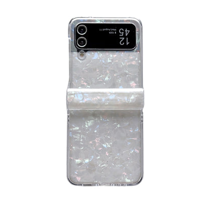 Three-piece Set Pearlescent Shell Texture Phone Case, For Samsung Galaxy Z Flip6 / Flip7 FE, For Samsung Galaxy Z Flip5 5G, For Samsung Galaxy Z Flip4 5G, For Samsung Galaxy Z Flip3 5G