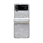 Three-piece Set Pearlescent Shell Texture Phone Case, For Samsung Galaxy Z Flip6 / Flip7 FE, For Samsung Galaxy Z Flip5 5G, For Samsung Galaxy Z Flip4 5G, For Samsung Galaxy Z Flip3 5G