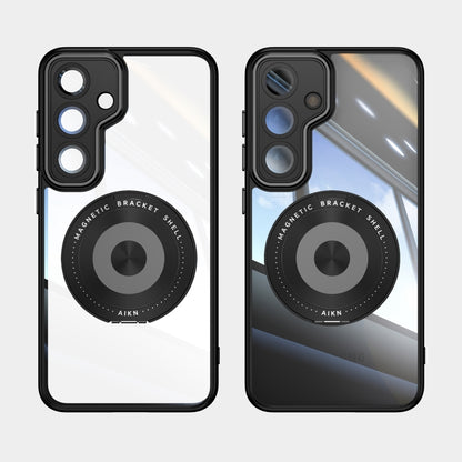 360 Holder MagSafe Acrylic Hybrid TPU Phone Case, For Samsung Galaxy S25 5G, For Samsung Galaxy S25+ 5G, For Samsung Galaxy S25 Ultra 5G, For Samsung Galaxy S24 FE 5G