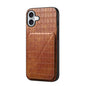 Imitation Crocodile Leather Back Phone Case with Holder
