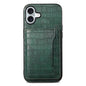 Crocodile Texture Card Bag Design Full Coverage Phone Case, For iPhone 16 Pro Max, For iPhone 16 Pro, For iPhone 16 Plus, For iPhone 16