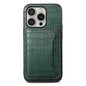 Crocodile Texture Card Bag Design Full Coverage Phone Case, For iPhone 16 Pro Max, For iPhone 16 Pro, For iPhone 16 Plus, For iPhone 16