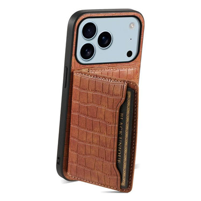 Crocodile Texture Card Bag Design Full Coverage Phone Case