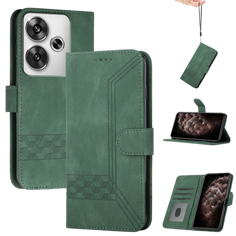 Cubic Skin Feel Flip Leather Phone Case, For Redmi Turbo 3 / Poco F6, For Redmi Note 13R Pro / Poco X6 Neo, For Redmi Note 12 Turbo / Poco F5