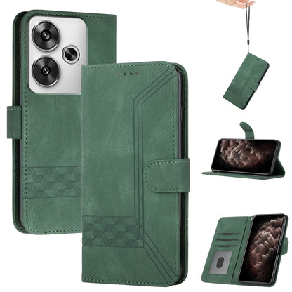Cubic Skin Feel Flip Leather Phone Case, For Redmi Turbo 3 / Poco F6, For Redmi Note 13R Pro / Poco X6 Neo, For Redmi Note 12 Turbo / Poco F5