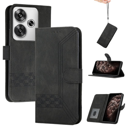 Cubic Skin Feel Flip Leather Phone Case, For Redmi Turbo 3 / Poco F6, For Redmi Note 13R Pro / Poco X6 Neo, For Redmi Note 12 Turbo / Poco F5