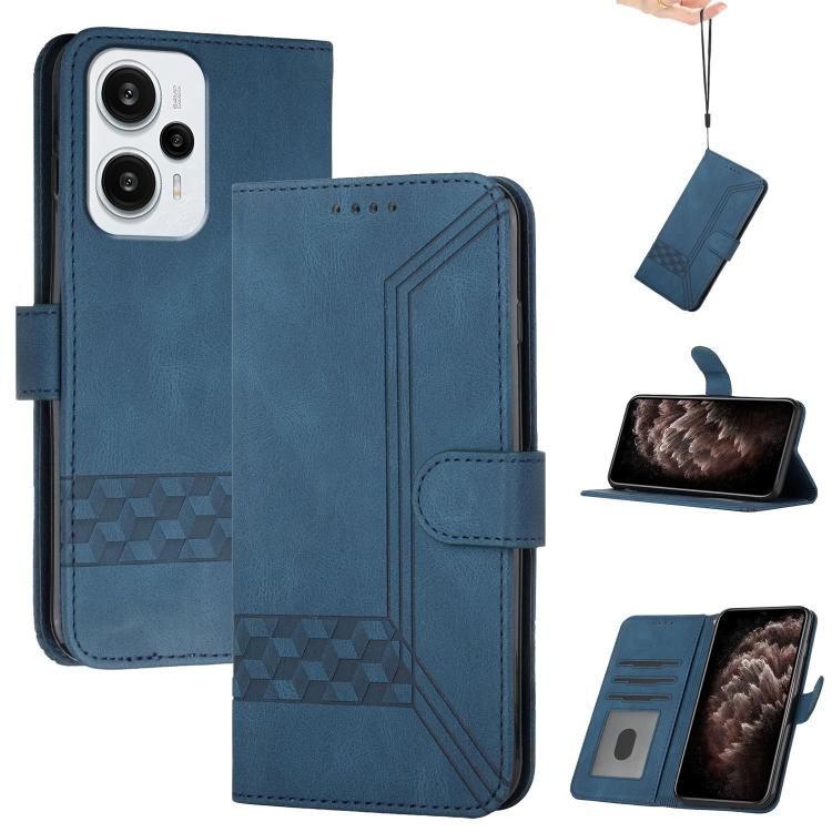 Cubic Skin Feel Flip Leather Phone Case, For Redmi Note 13R Pro / Poco X6 Neo, For Redmi Note 12 Turbo / Poco F5