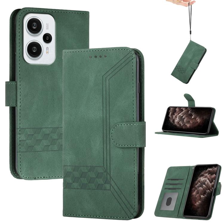 Cubic Skin Feel Flip Leather Phone Case, For Redmi Note 13R Pro / Poco X6 Neo, For Redmi Note 12 Turbo / Poco F5