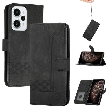 Cubic Skin Feel Flip Leather Phone Case, For Redmi Note 13R Pro / Poco X6 Neo, For Redmi Note 12 Turbo / Poco F5