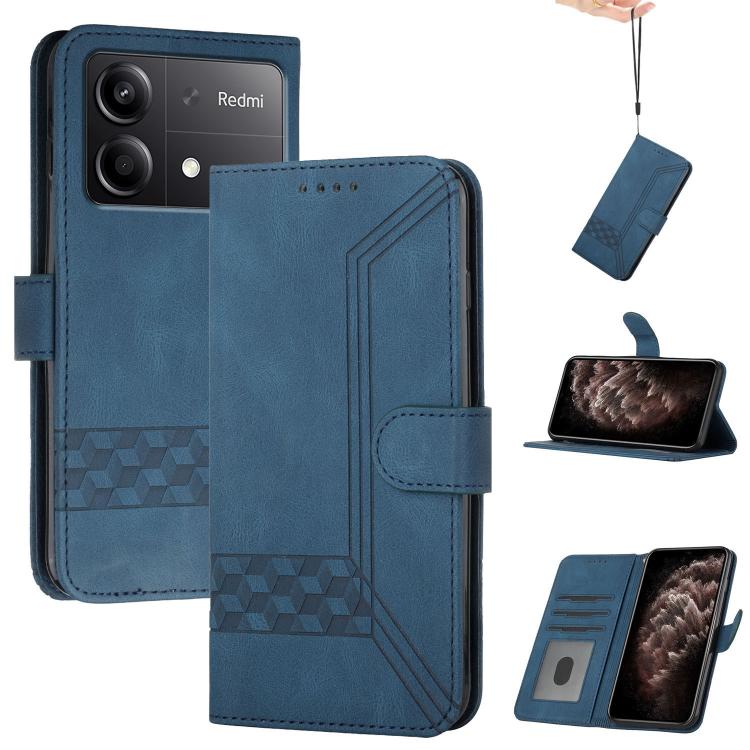 Cubic Skin Feel Flip Leather Phone Case, For Redmi Note 13R Pro / Poco X6 Neo, For Redmi Note 12 Turbo / Poco F5