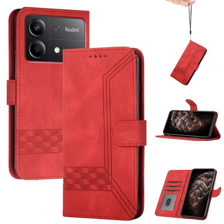 Cubic Skin Feel Flip Leather Phone Case, For Redmi Note 13R Pro / Poco X6 Neo, For Redmi Note 12 Turbo / Poco F5