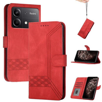 Cubic Skin Feel Flip Leather Phone Case, For Redmi Note 13R Pro / Poco X6 Neo, For Redmi Note 12 Turbo / Poco F5