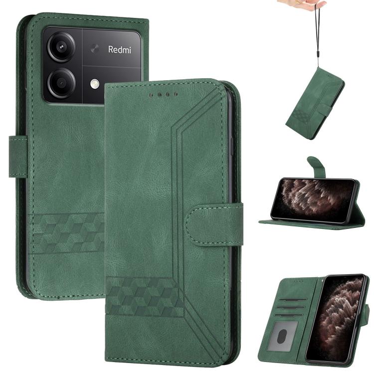 Cubic Skin Feel Flip Leather Phone Case, For Redmi Note 13R Pro / Poco X6 Neo, For Redmi Note 12 Turbo / Poco F5
