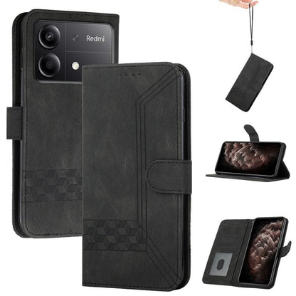 Cubic Skin Feel Flip Leather Phone Case, For Redmi Note 13R Pro / Poco X6 Neo, For Redmi Note 12 Turbo / Poco F5