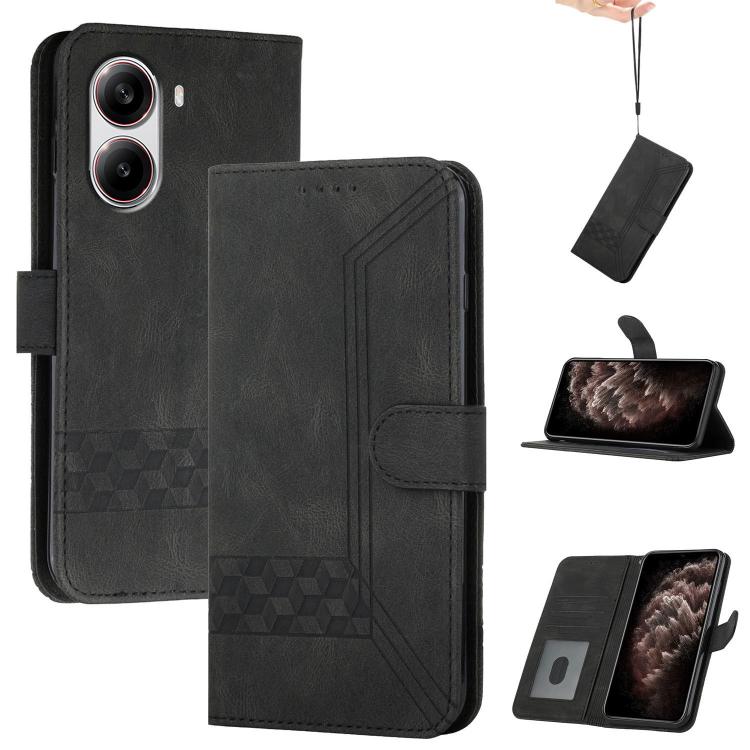 Cubic Skin Feel Flip Leather Phone Case, For Redmi Note 14 4G 164.84mm, For Redmi Turbo 4 / Xiaomi Poco X7 Pro, For Redmi Note 14 Pro 4G, For Redmi Note 14 4G 163.25mm