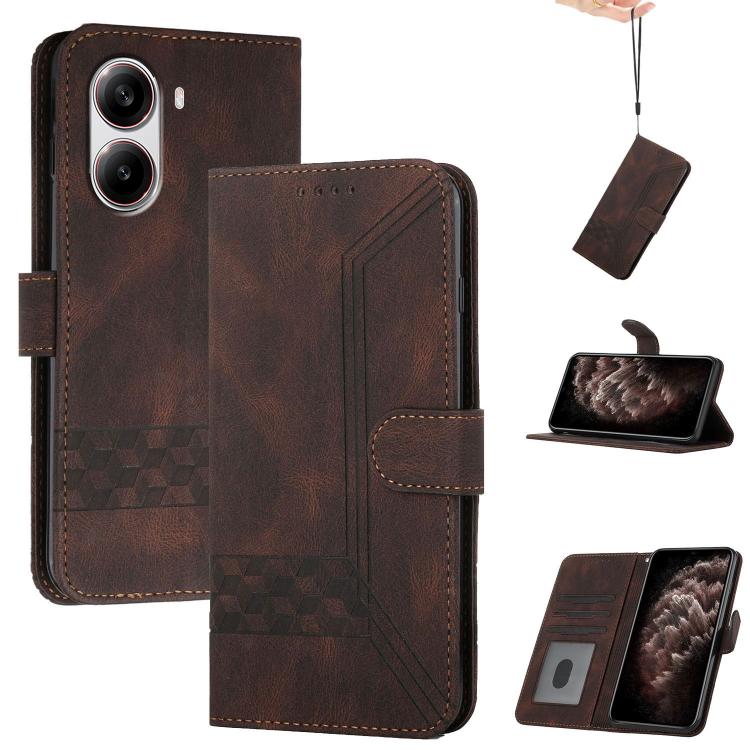Cubic Skin Feel Flip Leather Phone Case, For Redmi Note 14 4G 164.84mm, For Redmi Turbo 4 / Xiaomi Poco X7 Pro, For Redmi Note 14 Pro 4G, For Redmi Note 14 4G 163.25mm